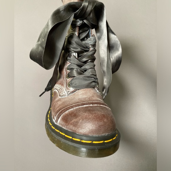 Doc Martens Plaid Foldover Triumph 1914 UK3 US 5 EU 36 Brown Leather - Picture 4 of 5